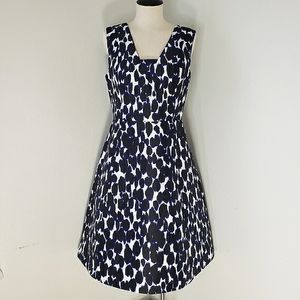 Kate Spade Leopard Fit & Flare Be Darling Deep Indigo Cocktail Dress Size 6